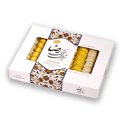 شيريني نان برنجي 2 رنگ جعبه